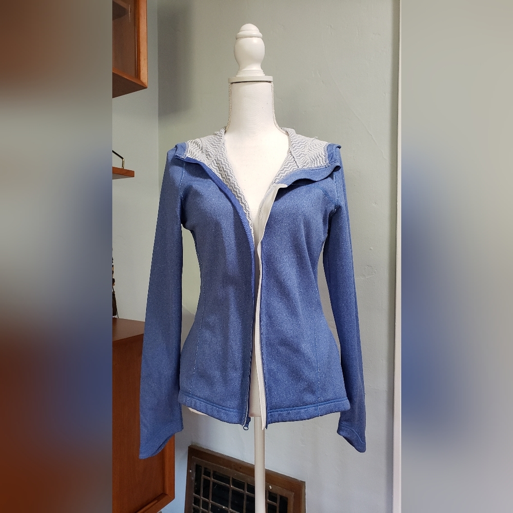 Prana Hooded Full-zip Jacket, Size M, Blue